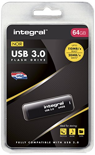 Imagen principal de Integral - Memoria Flash USB 3.0 con Tapa (64 GB), Color Negro