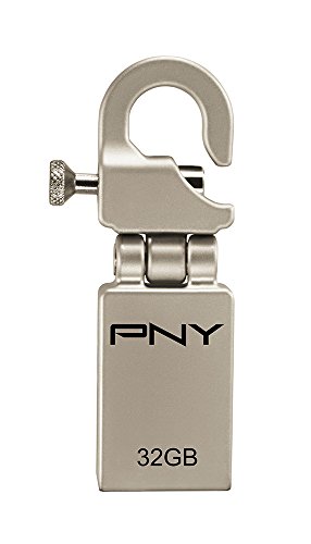 Imagen principal de PNY Micro Hook Attaché - Memoria USB de 32 GB, Plateado