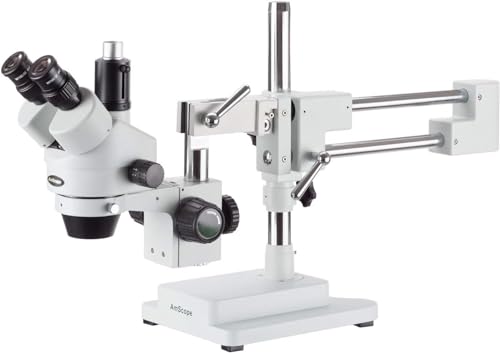 Imagen principal de AmScope Microscopio simul-focal estéreo con soporte de brazo doble, z