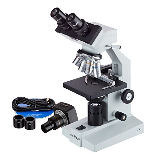 Imagen principal de Microscopio binocular de AmScope B100B-MS-3M 40X-2000X + Cámara digit