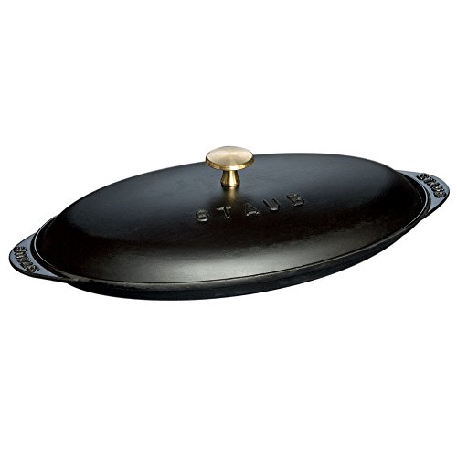 Imagen principal de Staub Fuente Ovalada para Pescado, Hierro Fundido, Negro Mate, 31 Cent