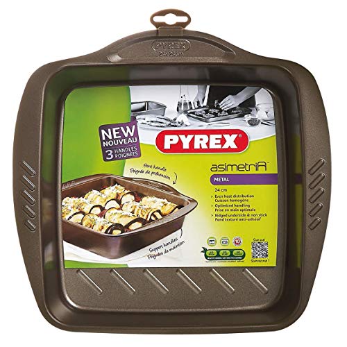 Imagen principal de Pyrex Fuente Cuadrada 24X24Cm Asimetria, Acero, Marrón, 1.71 cm