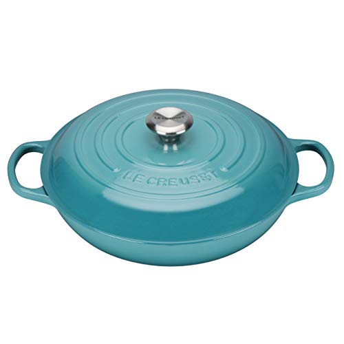 Imagen principal de Le Creuset Evolution Cacerola Baja, Hierro Fundido, Azul Caribe, 26 cm