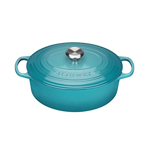 Imagen principal de Le Creuset Evolution Cacerola ovales, Hierro Fundido, Azul Caribe, 27 