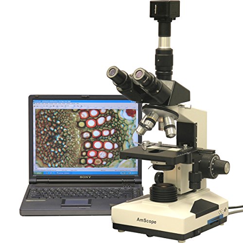 Imagen principal de AmScope T490B-3M 40X-2000X - Microscopio trinocular veterinario con c