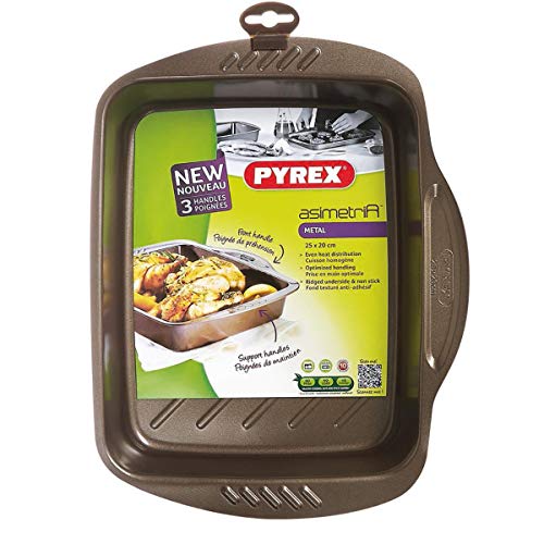 Imagen principal de Pyrex Fuente Rectangular 25X20Cm Asimetria, Acero, Negro, 1.87 cm