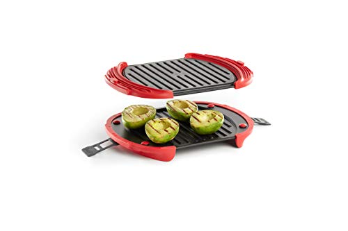 Imagen principal de Lékué Parrilla/Grill especial para cocinar en microondas, Rojo/Negro