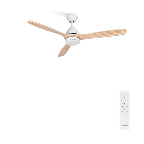 Imagen principal de CREATE / WINDCUP/Ventilador techo con luz blanco aspas madera natural 