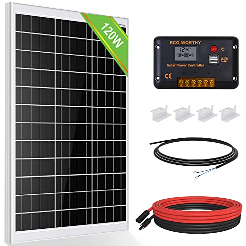 Imagen principal de ECO-WORTHY 120W 12V Kit de Panel Solar Monocristalino para RV Caravana