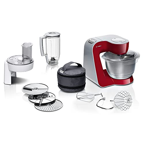 Imagen principal de Bosch Hogar Robot de Cocina, Rojo Oscuro/Plata, 27.1 cm L x 28.2 cm W 