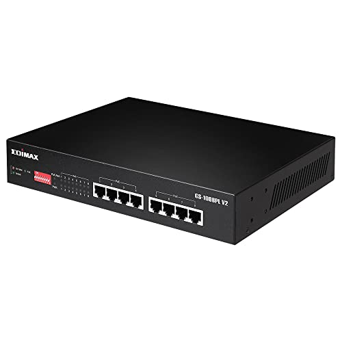 Imagen principal de Edimax GS-1008PL V2 - Conmutador PoE+ Gigabit Ethernet de 8 Puertos y 