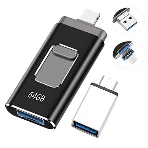 Imagen principal de XTVTX Memoria USB 64G, Memoria Flash USB 3.0 Pen Drive 64GB 4 en 1 OTG