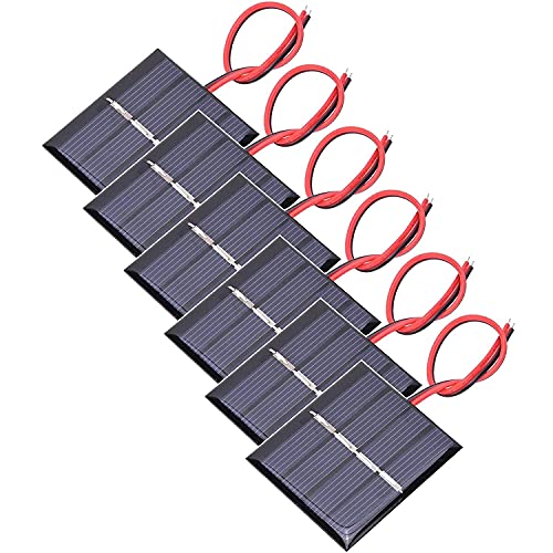 Imagen principal de GTIWUNG 6 Piezas 3V 0.3W 65 X 48mm Micro Mini Células de Panel Solar,