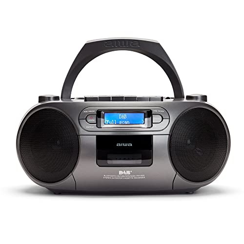 Imagen principal de Aiwa BBTC-660DAB/MG: Radio Cassette Portátil con CD, Bluetooth y USB,