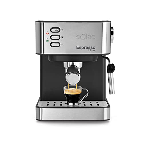 Imagen principal de Solac - Cafetera Espresso INOX 2en1 20 Bar | Sistema Doble Salida y Su