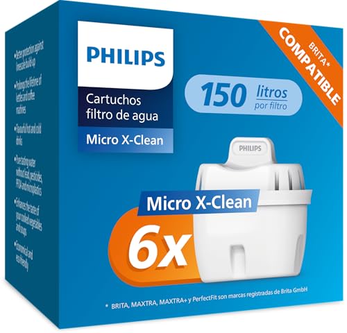 Imagen principal de Philips Water Cartuchos de filtro de agua de repuesto, pack de 6 filtr