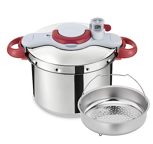 Imagen principal de Tefal Olla a Presión de 7.5 L de Acero Inoxidable, Color Gris/Rojo