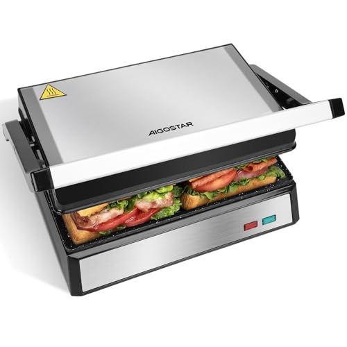 Imagen principal de Aigostar Hett Pro - Parrilla Eléctrica, Grill, Sandwichera y Panini, 