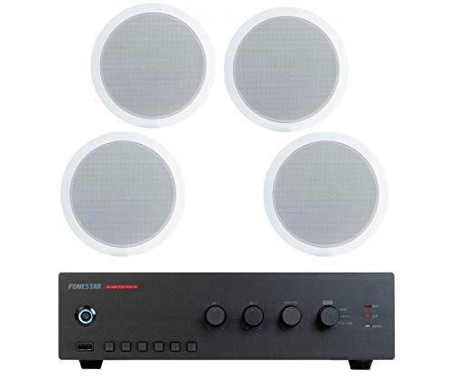 Imagen principal de FONESTAR Pack A100 - Amplificador PROX-30 + Cuatro Altavoces DE Techo 