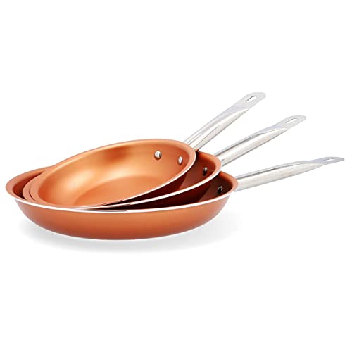 Imagen principal de Quid Copper Set 3 Sartenes Aluminio Estampado 20/24/28cm Cobre