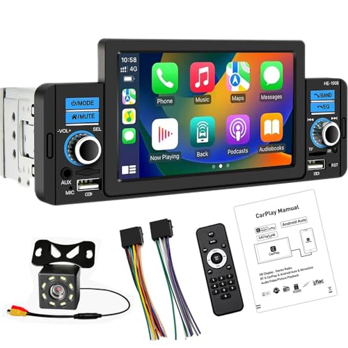 Imagen principal de 1 DIN Apple CarPlayer Android Auto Stereo Media Receiver 5 Pantalla t