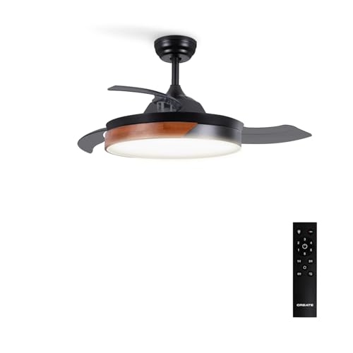 Imagen principal de CREATE / WIND CLEAR/Ventilador de techo con luz negro madera oscura co