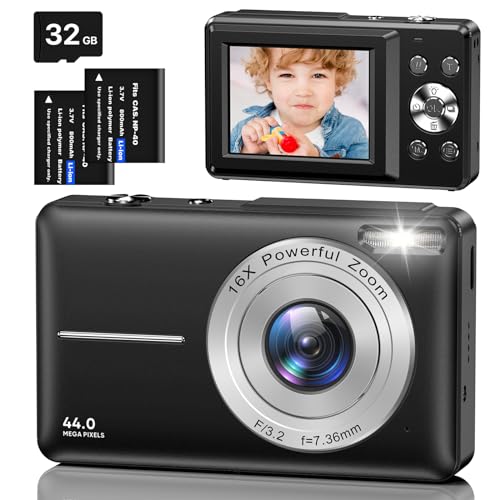 Imagen principal de Cámara Digital Compacta con Tarjeta 32GB, 44MP 1080P FHD Cámara de F