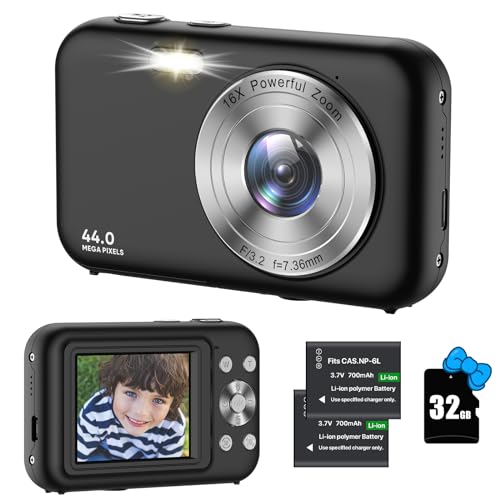 Imagen principal de Cámara Digital Compacta con Tarjeta 32GB, 44MP 1080P HD Cámara, 2.4'