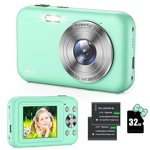 Imagen principal de Cámara Digital Compacta con Tarjeta 32GB, 44MP 1080P HD Cámara, 2.4'