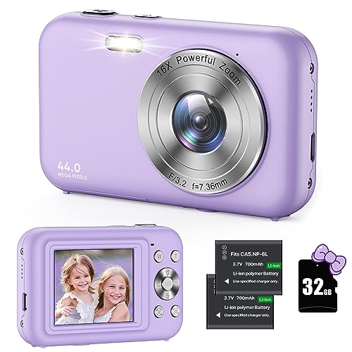 Imagen principal de Cámara Digital Compacta con Tarjeta 32GB, 44MP 1080P HD Cámara, 2.4'