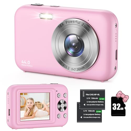 Imagen principal de Cámara digital, 1080P HD 44MP cámara digital para niños con tarjeta