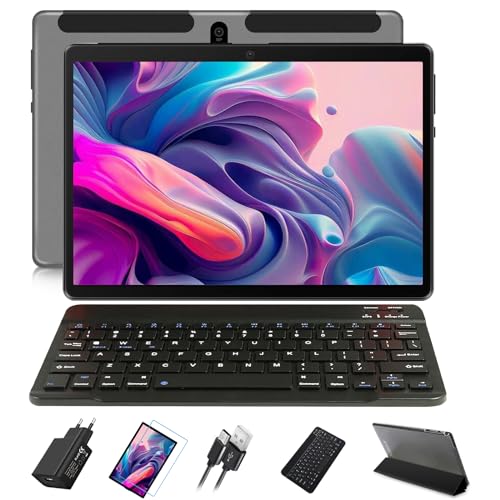 Imagen principal de JUSYEA Tablet 10 Pulgadas Android con Teclado, 4 GB RAM + 64 GB ROM, W