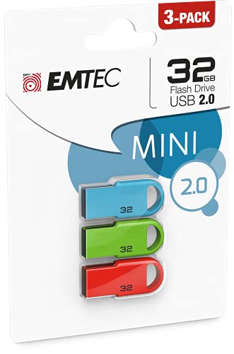 Imagen principal de EMTEC - Juego de 3 Unidades Flash USB D250 Mini 2.0 de 16 GB, 16 GB, E