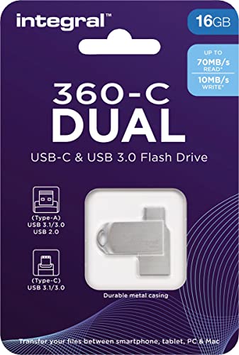 Imagen principal de INTEGRAL 16GB CLE USB3.0 360-C Dual Type-C Metal