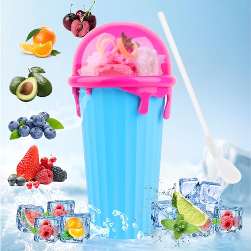 Imagen principal de RISVOWO Slushy Maker Cup, DIY Squeeze Ice Cup 500 ml, 2 en 1 Pajita y 