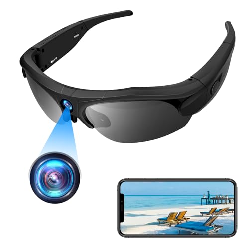 Imagen principal de Cámara Espía Gafas de Sol, WiFi Mini Camara Oculta 1080O HD, Gafas c