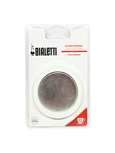 Imagen principal de Bialetti 3 Juntas + 1 Filtro para cafeteras Italianas 12 Tazas, Metal,