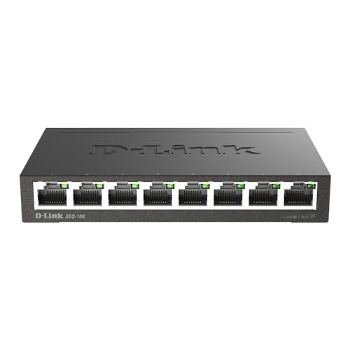 Imagen principal de D-Link DGS-108 Conmutador Gigabit Layer2 de 8 puertos, hasta 1000 Mbps