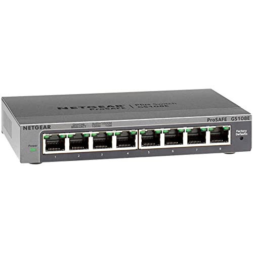 Imagen principal de NETGEAR Switch Ethernet Plus gestionado de 8 puertos GS108E, Switch Gi